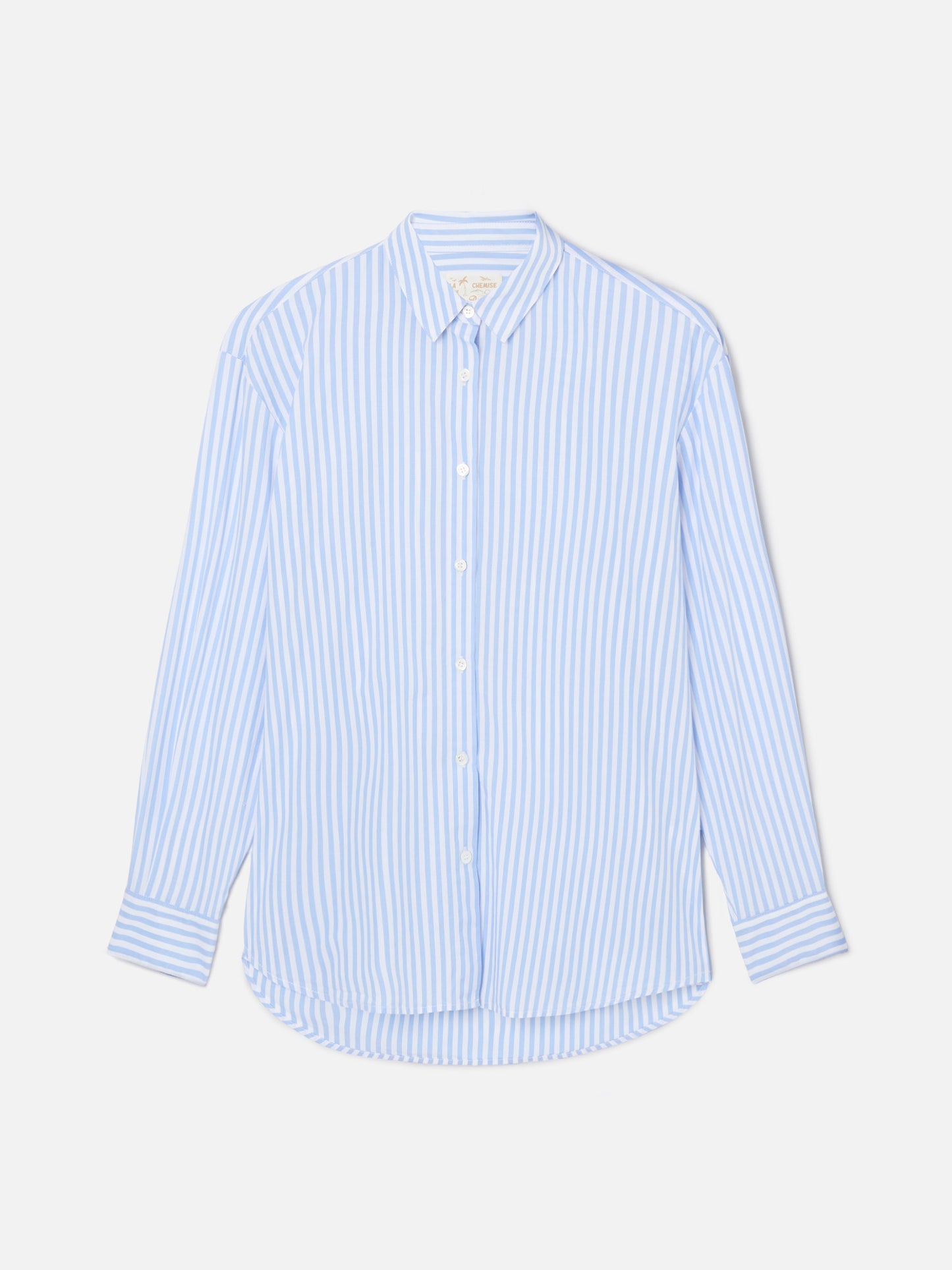 Camicia Brigitte a righe azzurre con stampa Snoopy | Special Edition