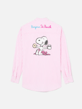 Brigitte pink striped shirt with Snoopy print | Special Edition