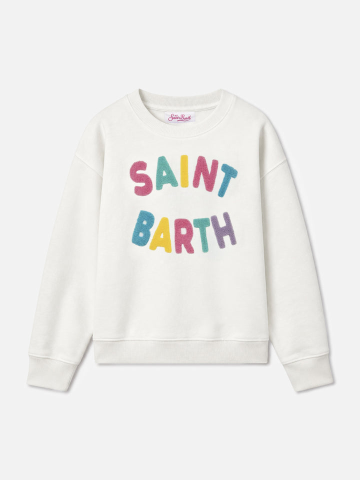 Sweatshirt fille Briony avec patch Saint Barth multicolore en éponge 