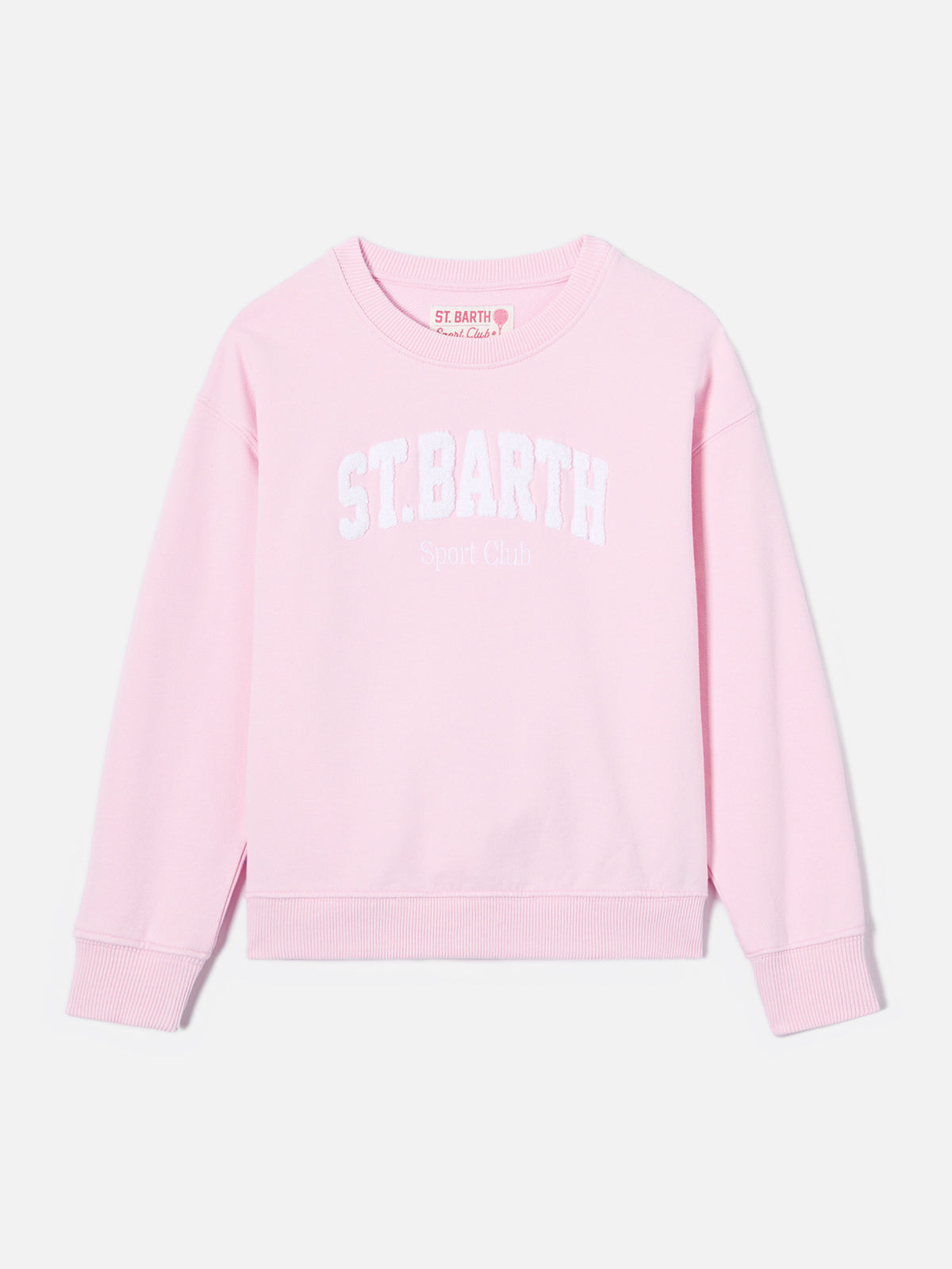 Briony Crewneck Sweatshirt in pink with terry-effect logo