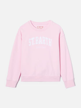 Briony Crewneck Sweatshirt in pink with terry-effect logo
