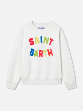 Mädchen-Sweatshirt mit mehrfarbigem St. Barth-Terry-Patch 