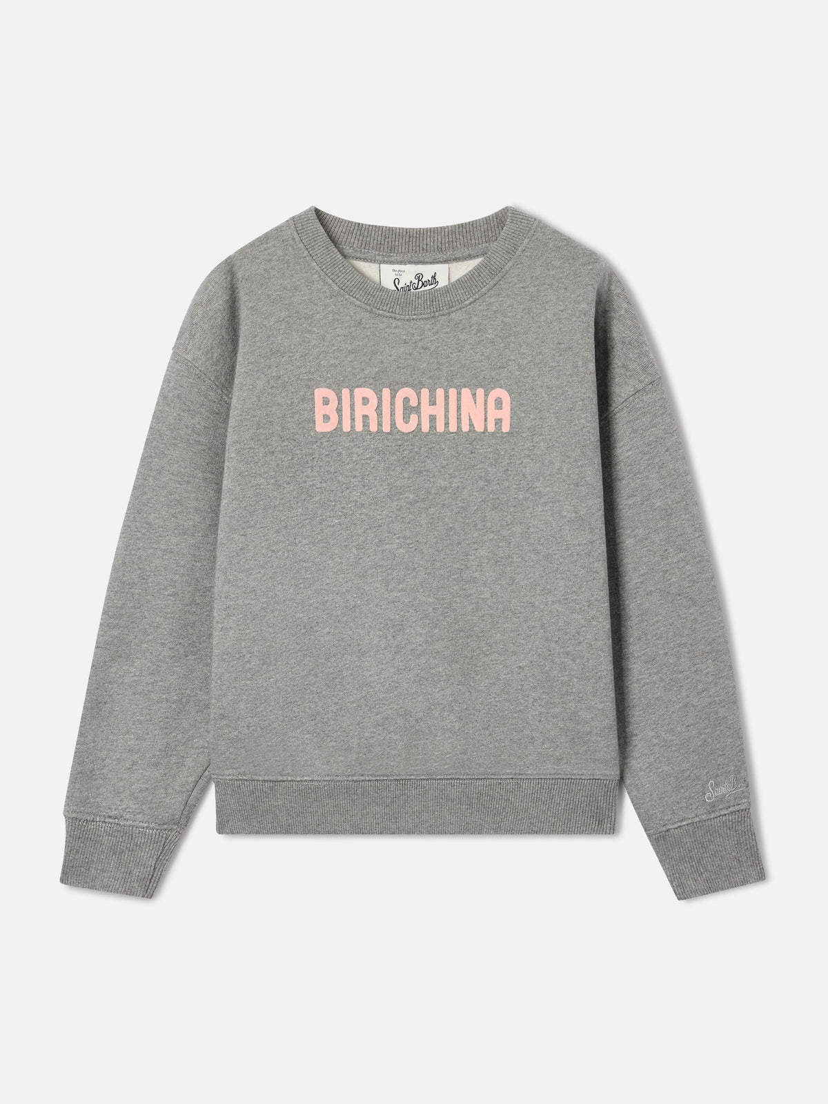 Felpa Briony grigia in misto cotone con stampa flock Birichina