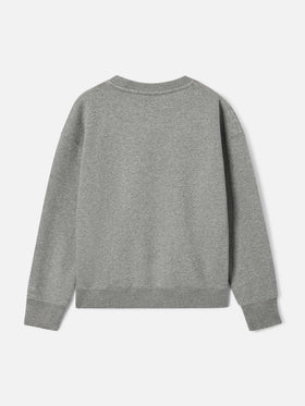 Felpa Briony grigia in misto cotone con stampa flock Birichina