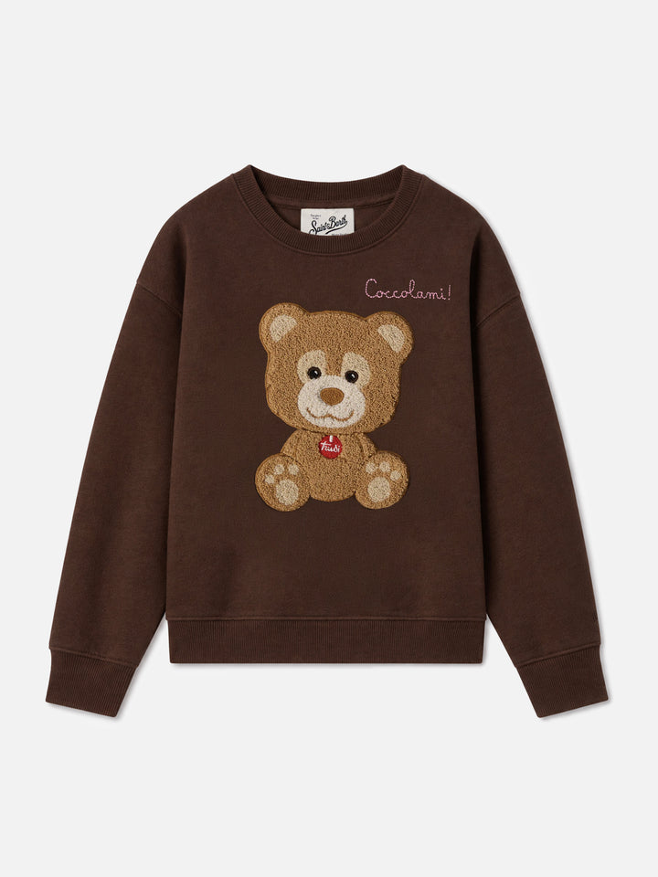 Sweat-shirt Briony à col rond avec patch en éponge ourson Trudi | TRUDI SPECIAL EDITION 