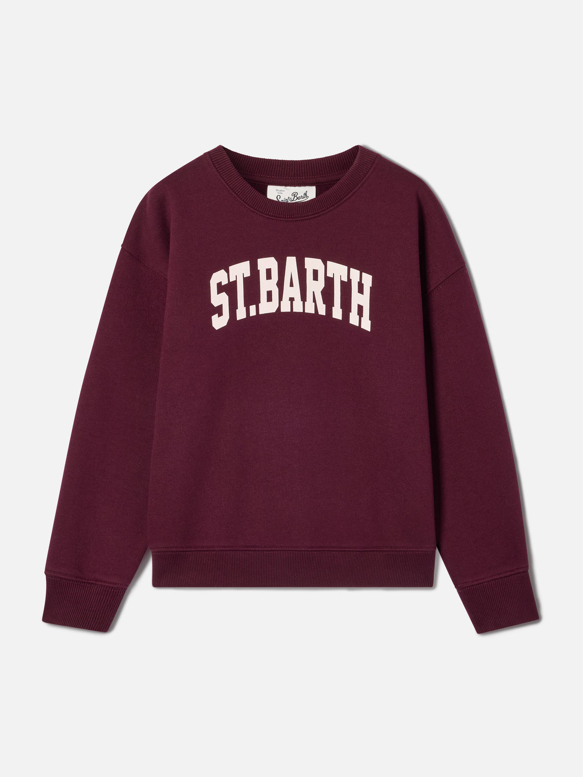 Felpa Briony bordeaux in misto cotone con stampa St. Barth