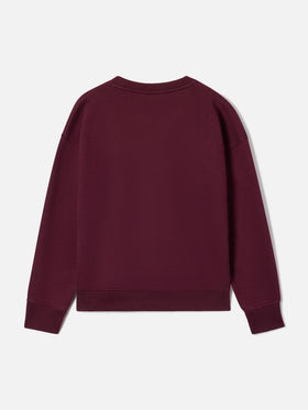 Felpa Briony bordeaux in misto cotone con stampa St. Barth