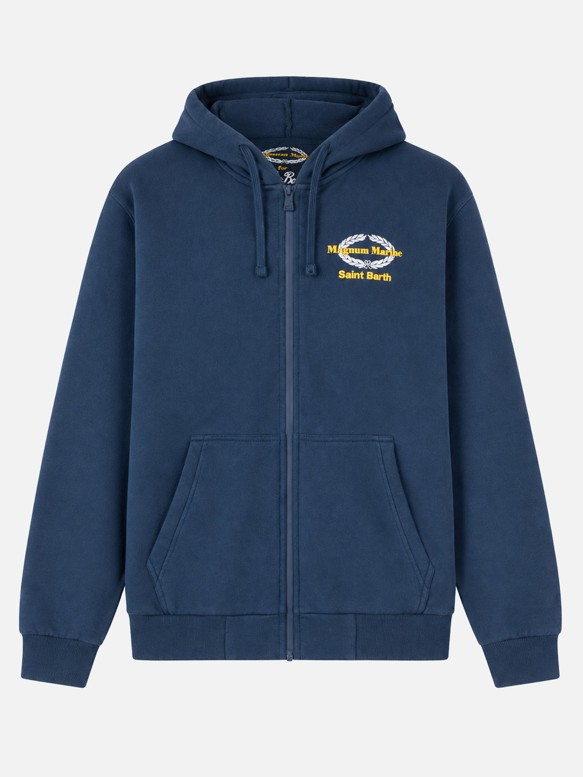 Sweat à capuche en coton bleu avec broderie Magnum Marine Saint Barth | MAGNUM MARINE SPECIAL EDITION 
