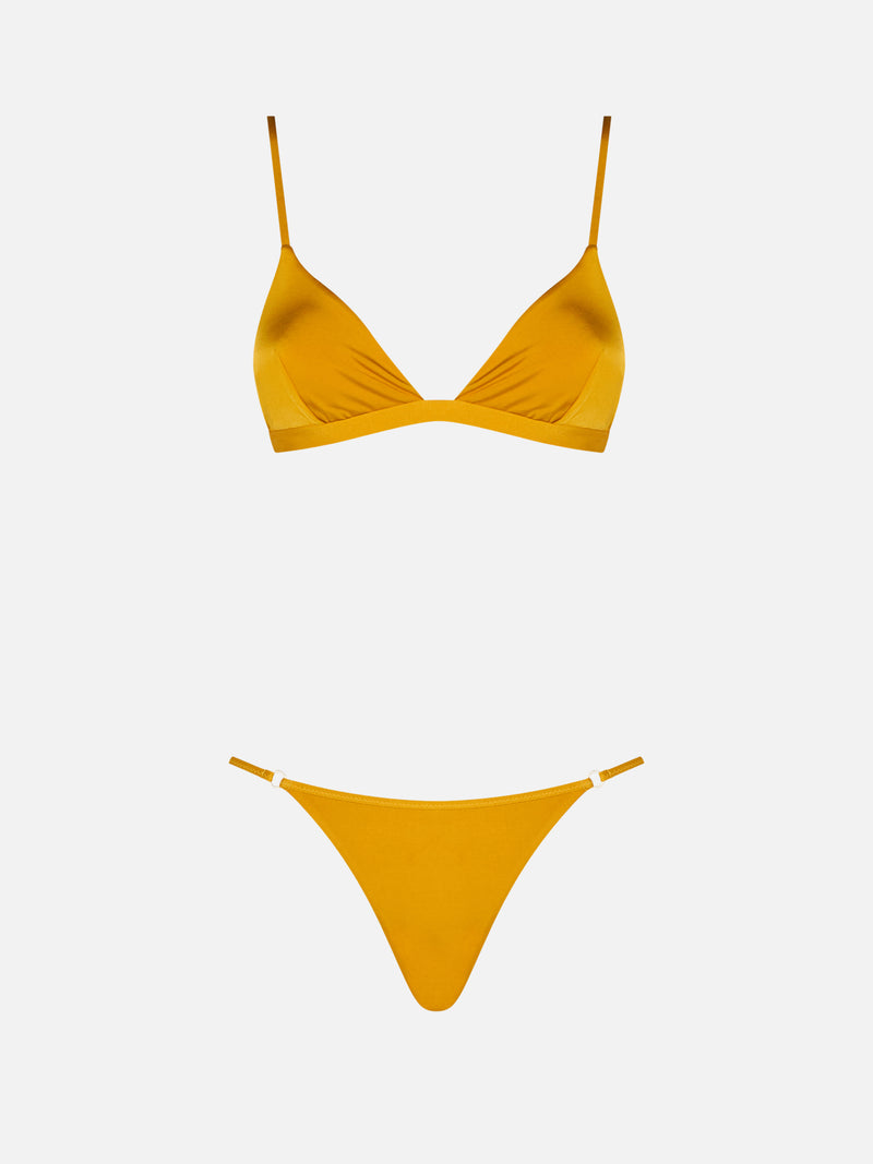 Bikini a triangolo giallo ocra da donna Brooke Jodene