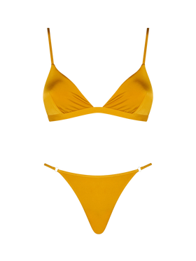 Ockergelber Triangel-Bikini für Damen von Brooke Jodene