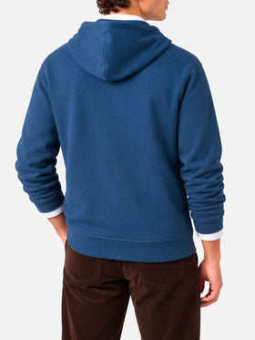 Sweat à capuche zippé Barrett en coton bleu 