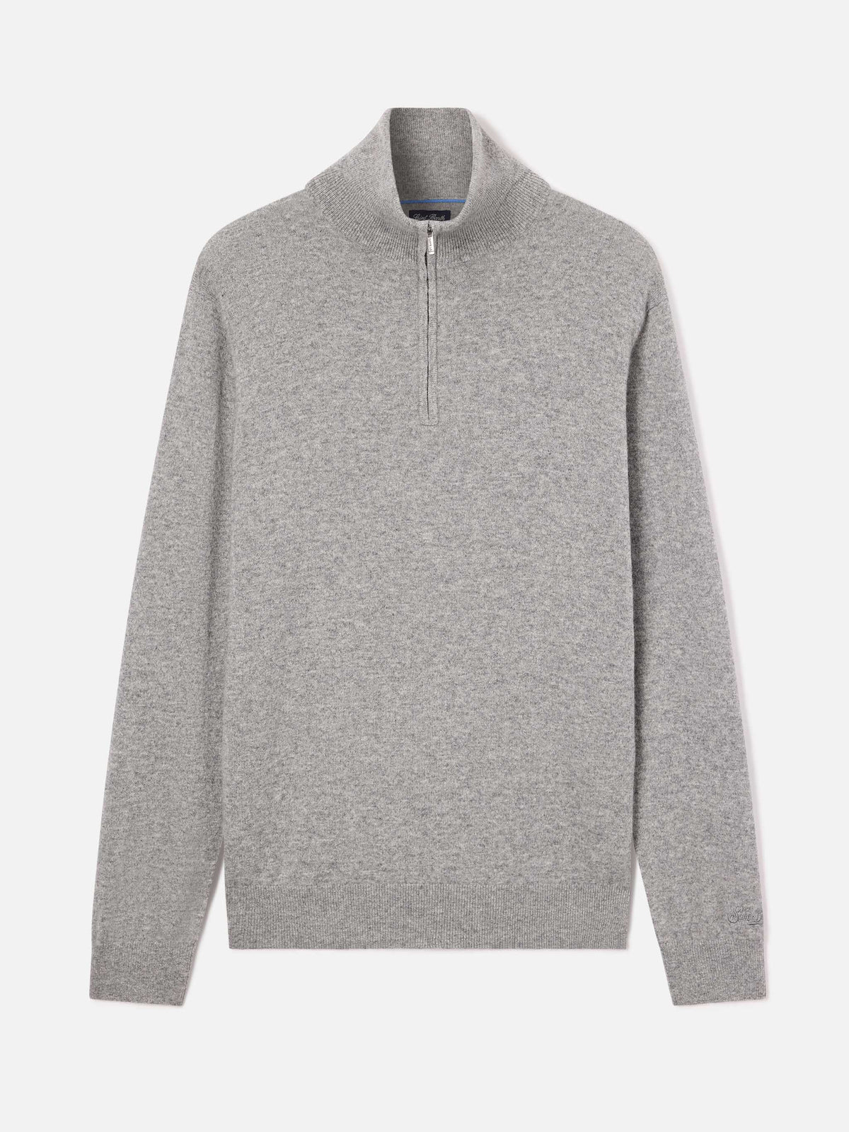 Grey Buck Cashmere-Strickpullover mit Half-Zip 
