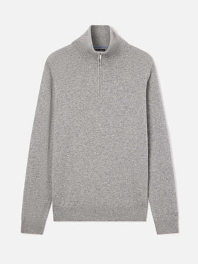 Grey Buck Cashmere-Strickpullover mit Half-Zip 