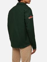 Wooly green overshirt Burton with pockets and patches