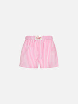 Girl cotton shorts Boxy Jr with pink striped print