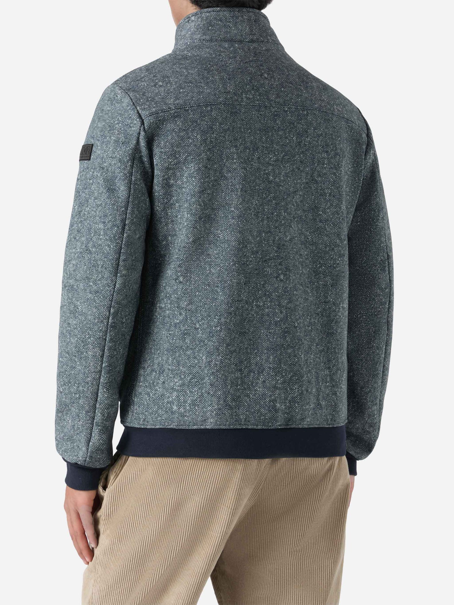 Thermojacke Byron mit melange-blauem Wollmuster