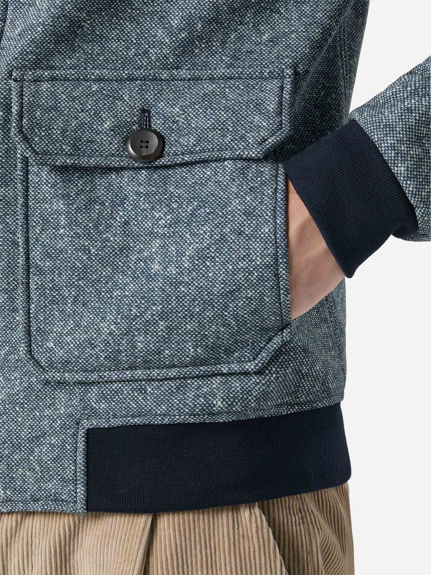 Thermojacke Byron mit melange-blauem Wollmuster