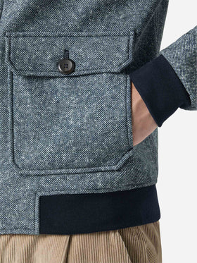 Thermojacke Byron mit melange-blauem Wollmuster