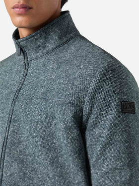 Thermojacke Byron mit melange-blauem Wollmuster