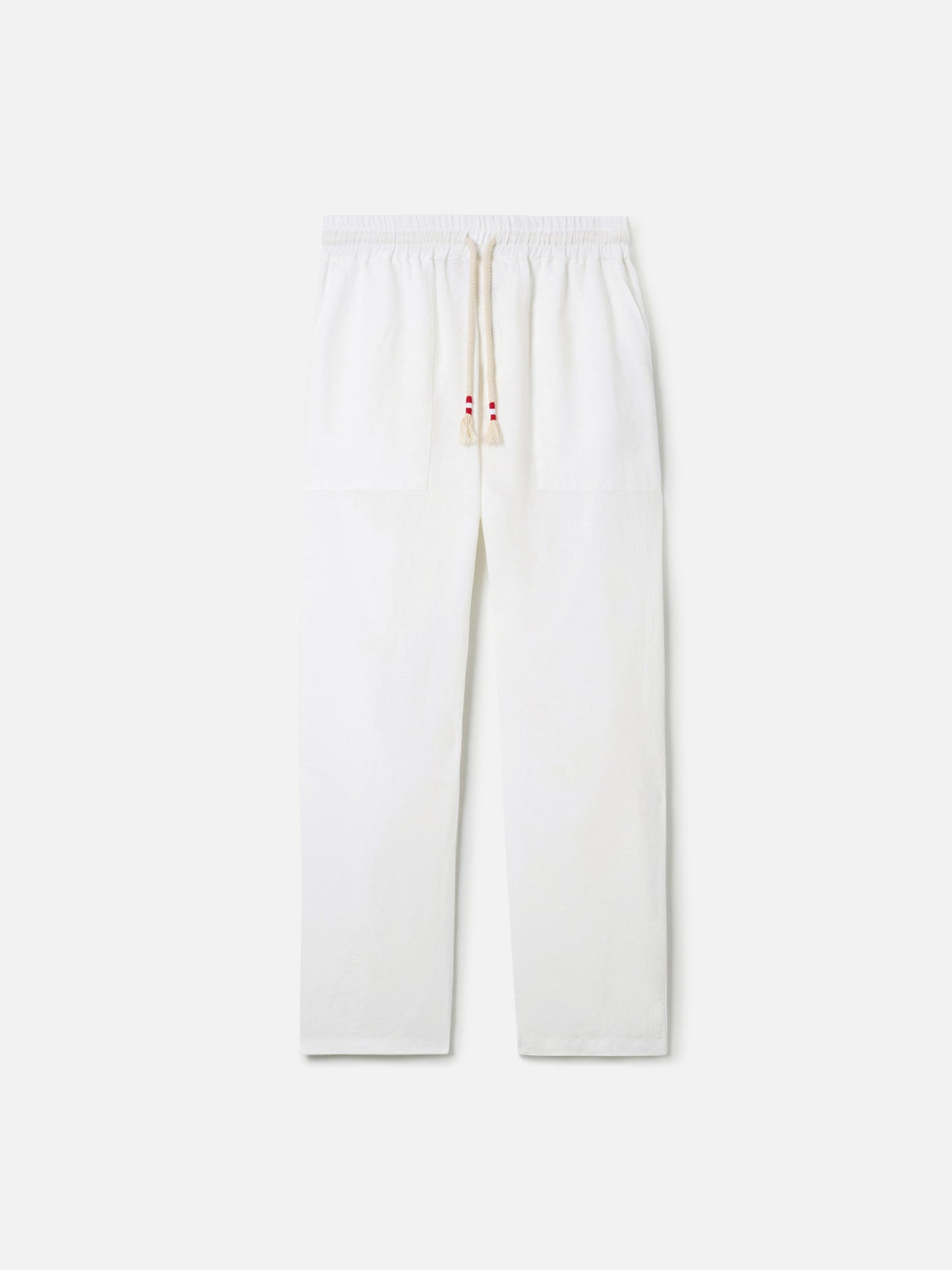 White Calais long pants in pure linen