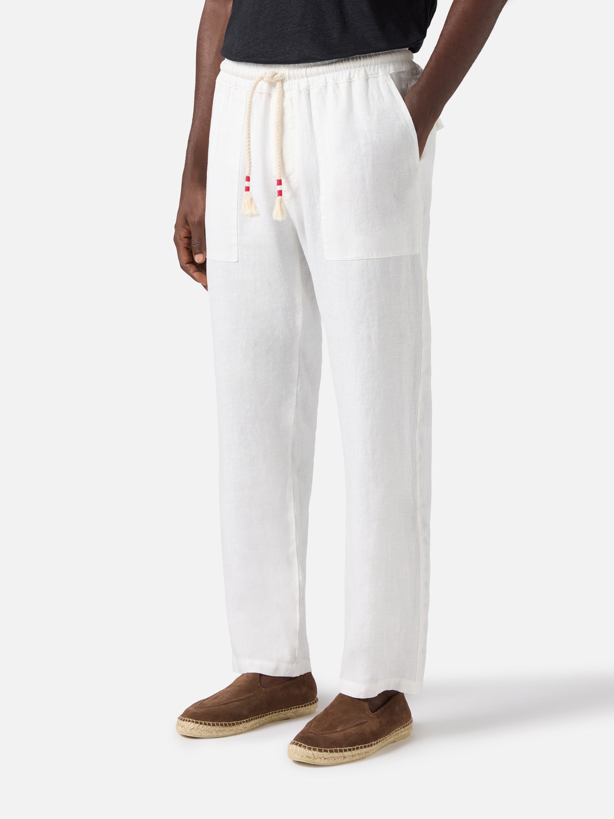 White linen pants Calais with drawstring – MC2 Saint Barth