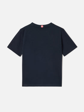 Navy blue Cameron organic cotton t-shirt with SB Legacy monogram
