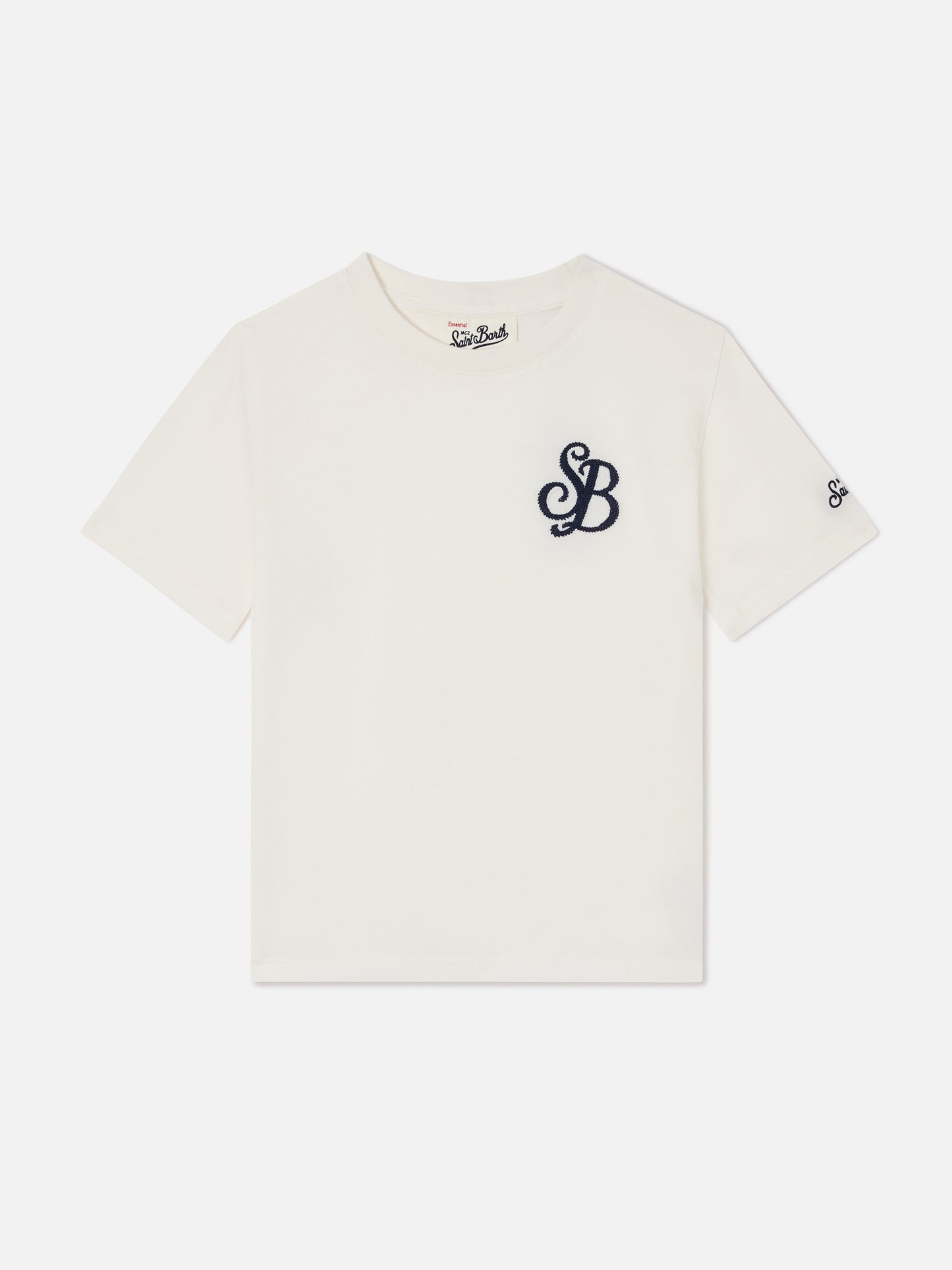 Cameron T-Shirt in Weiß mit SB-Monogrammstickerei 