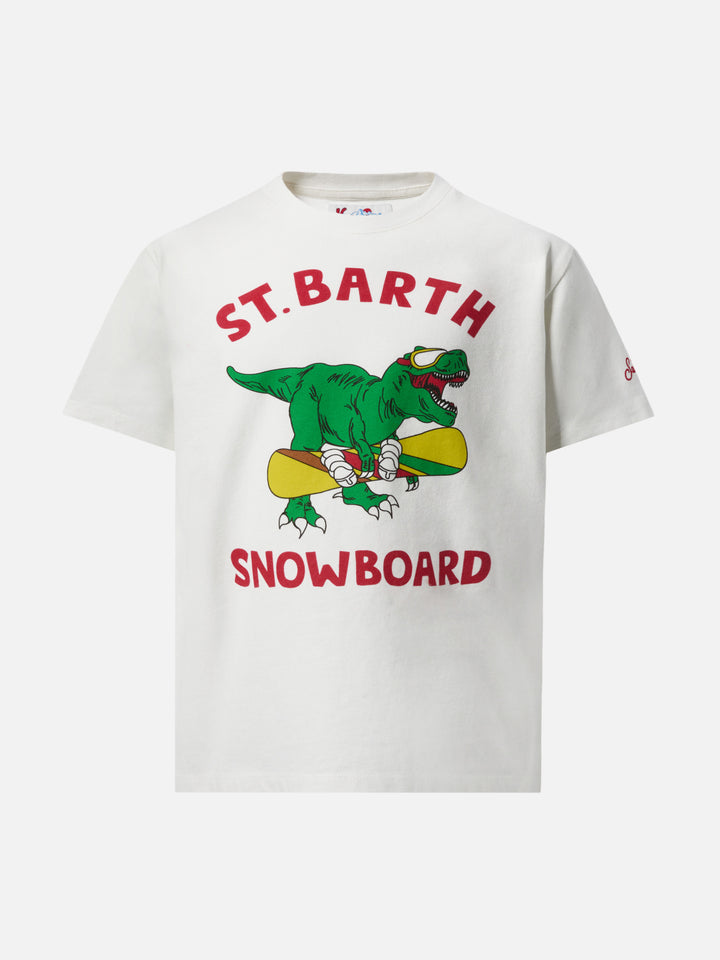 Heavy cotton t-shirt Cameron with skater dinosaur print