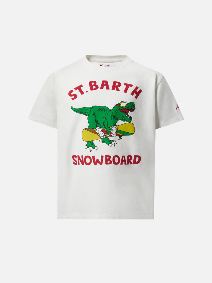Heavy cotton t-shirt Cameron with skater dinosaur print