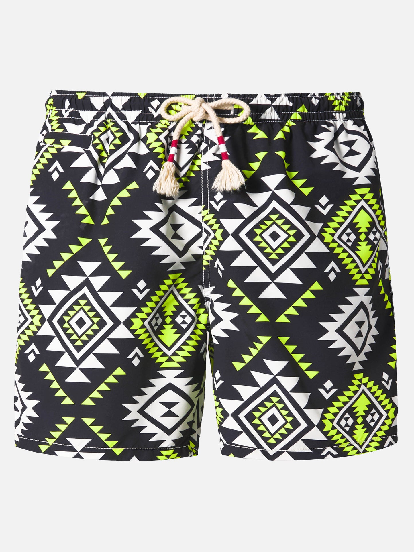 Mittellange Badeshorts im Caprese-Stil mit Ethno-Print