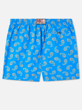 Caprese-Badeshorts in Bluette mit Paisley-Muster 