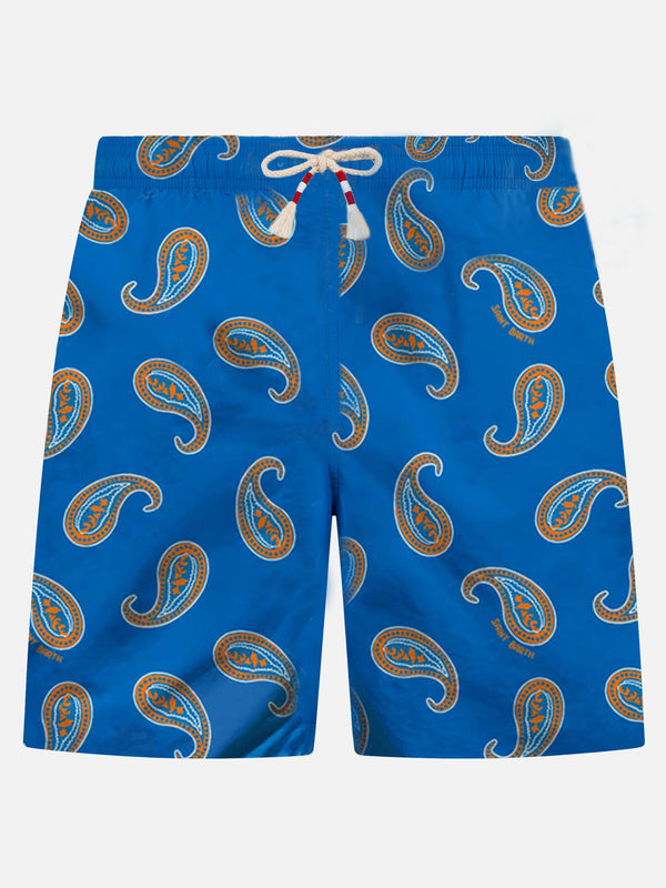 Man swim shorts with paisley print