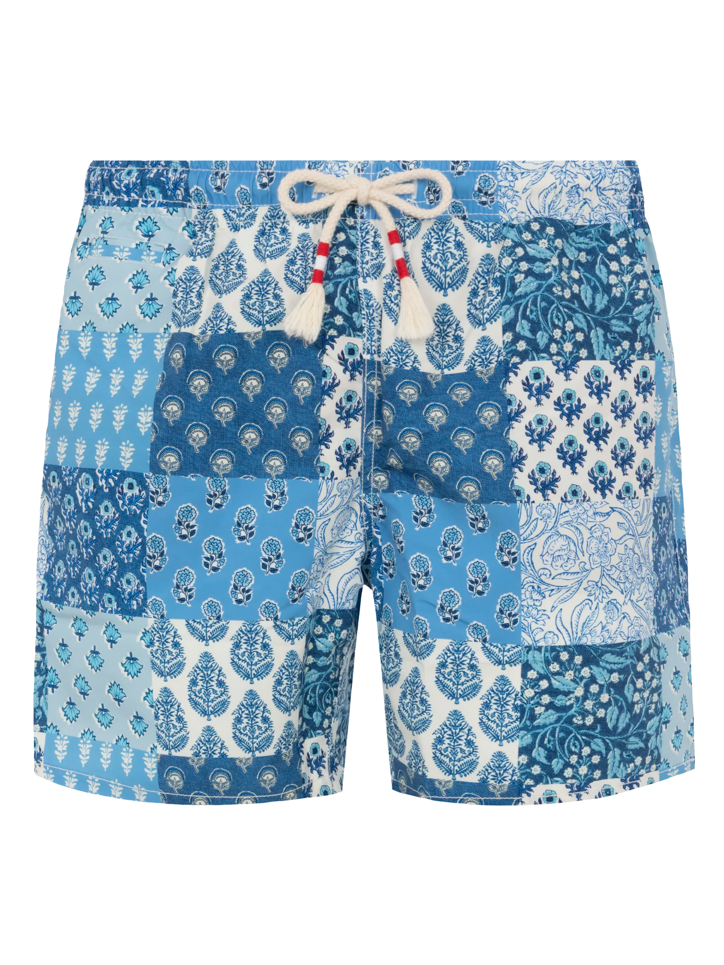 Mid-length swim-shorts Caprese with floral patch print