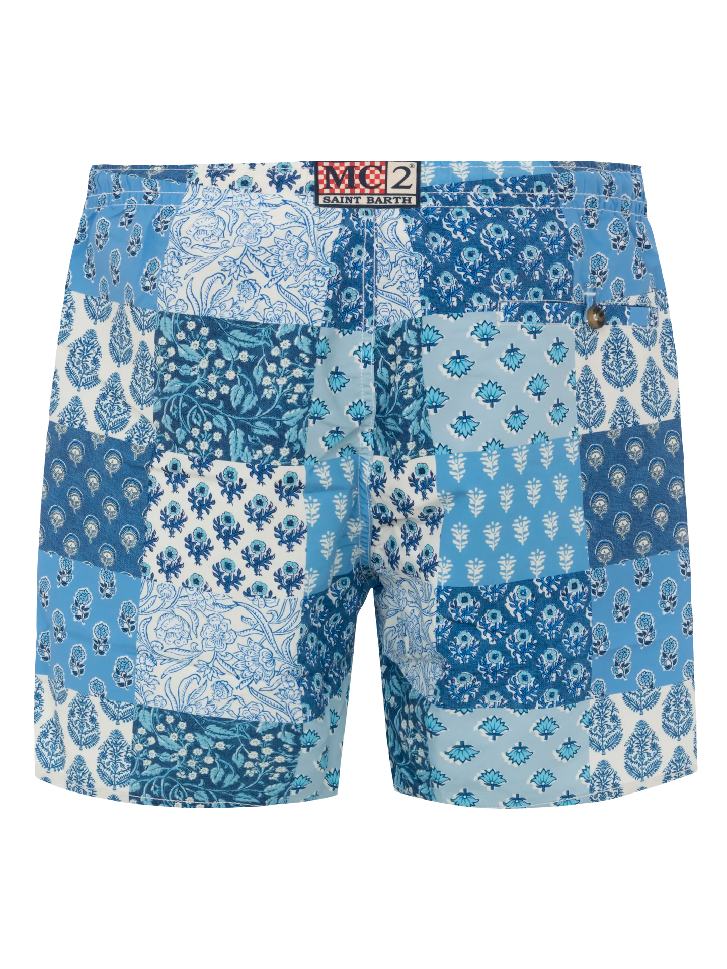 Mid-length swim-shorts Caprese with floral patch print