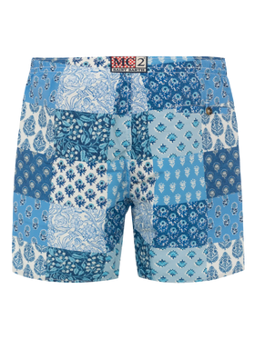 Mid-length swim-shorts Caprese with floral patch print