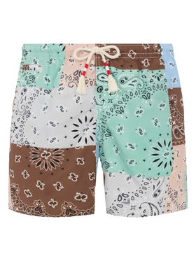 Mid-length swim-shorts Caprese with bandanna patch print - MC2 Saint Barth