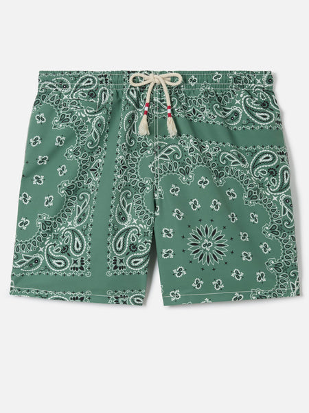 Caprese swim shorts with military green bandana print – MC2 Saint