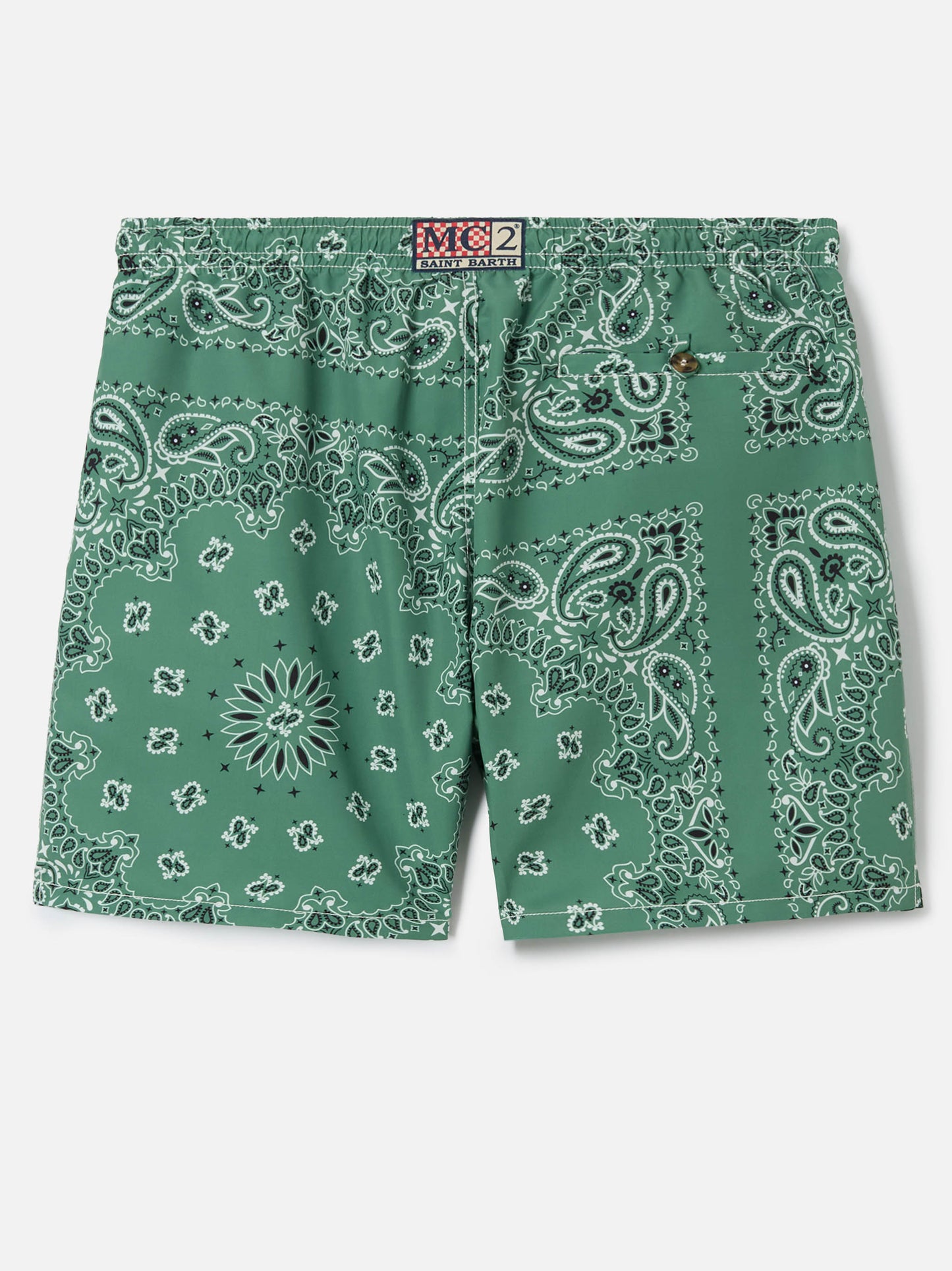 Costume mare Caprese con stampa bandana verde militare