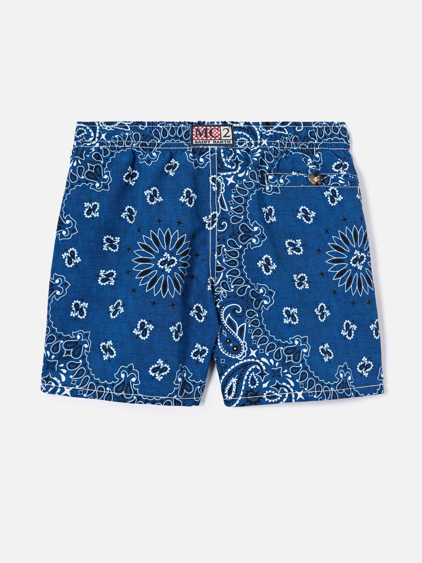 Caprese Jr Badeshorts mit blauem navyfarbenem Bandana-Print 