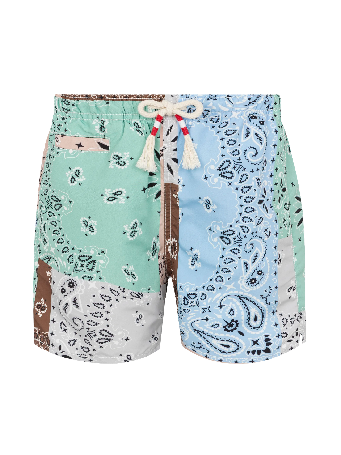 Mid-length swim-shorts Caprese Jr with bandanna patch print