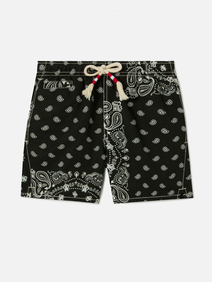 Caprese Jr swim shorts with black bandana print