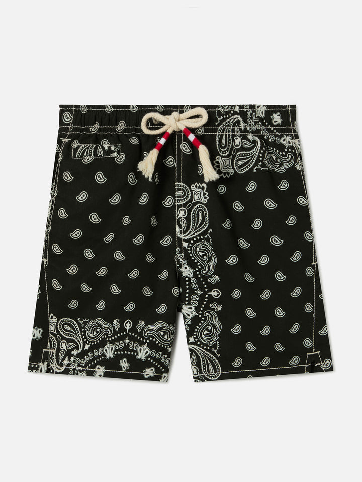 Caprese Jr swim shorts with black bandana print