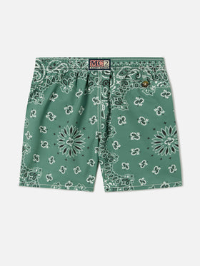 Caprese Jr Badehose mit Bandana-Print in Militärgrün 