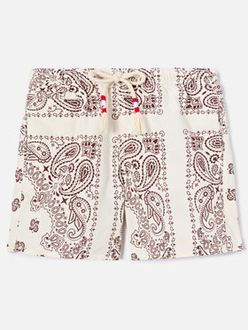 Caprese Jr swim shorts with ivory bandana print