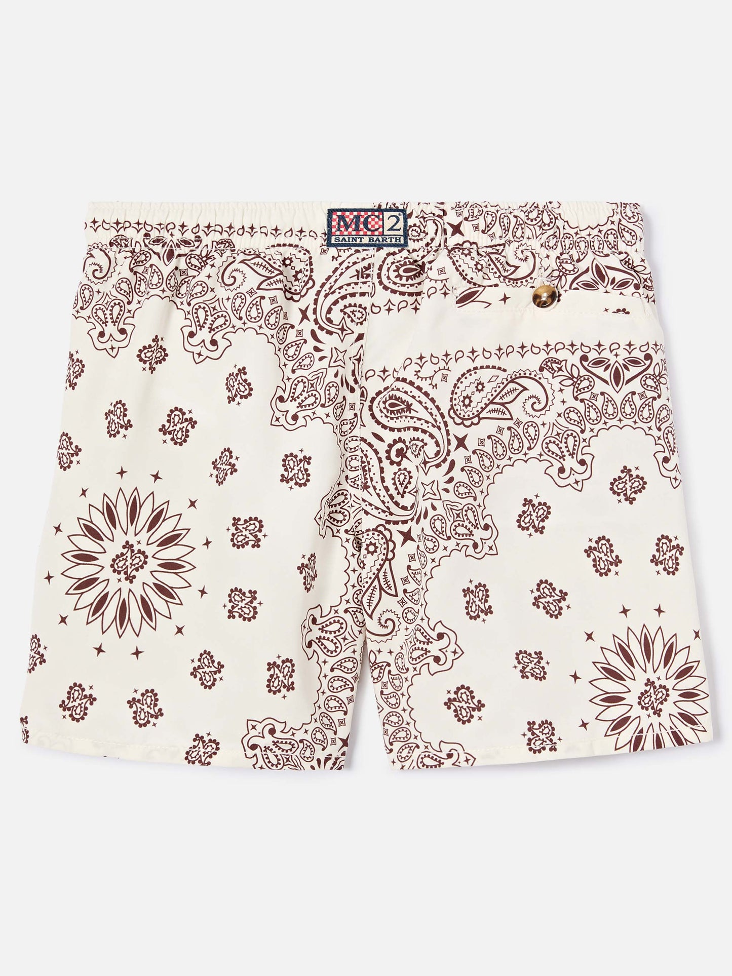 Caprese Jr swim shorts with ivory bandana print