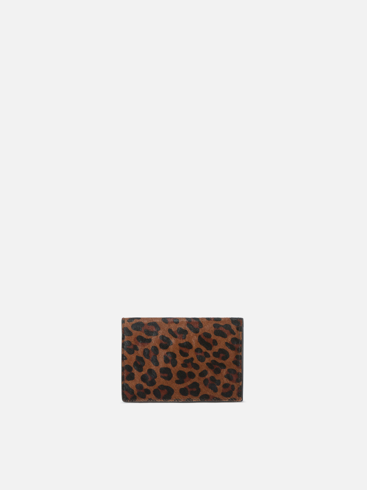 Tarjetero de piel con estampado de leopardo 