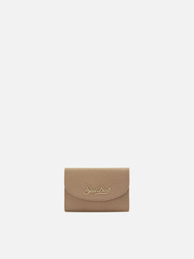 Card Holder in hammered hazelnut leather