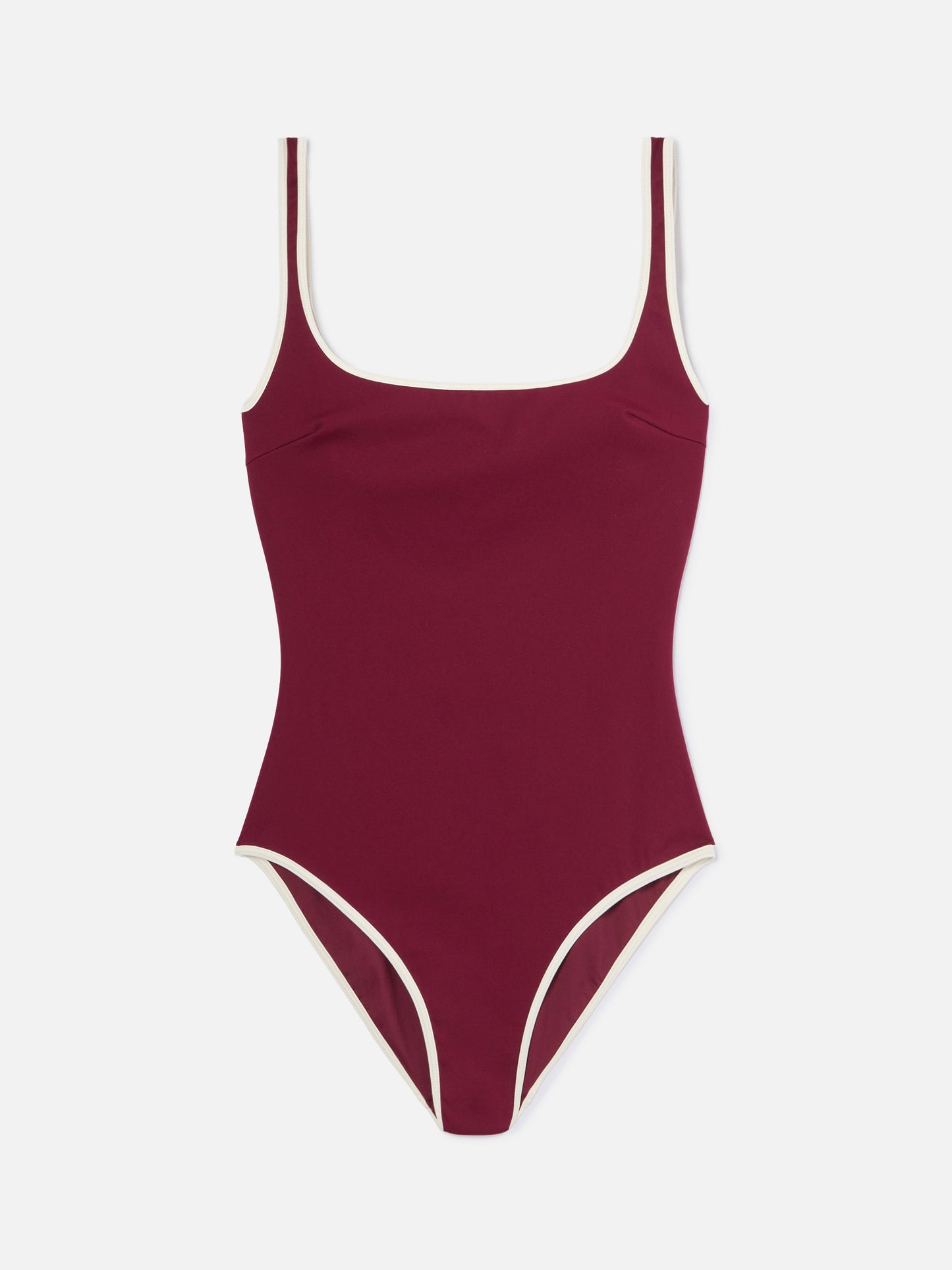Cassandra String one-piece swimsuit in burgundy with contrast details
