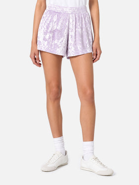 Kurze Chenille-Shorts Cate in Flieder 