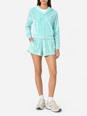 Shorts Cate verde acqua in ciniglia tinta unita